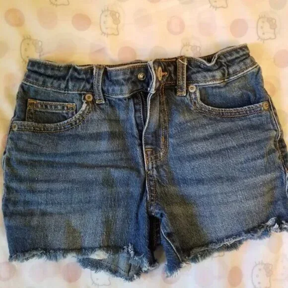 2 Pair Bundle of little girl denim shorts Blue and Black both size 8 (E15) - Picture 9 of 11